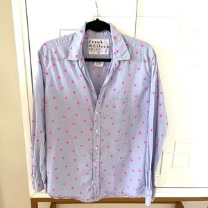 Frank & Eileen Eileen Shirt in Casual Cotton Heart Print L